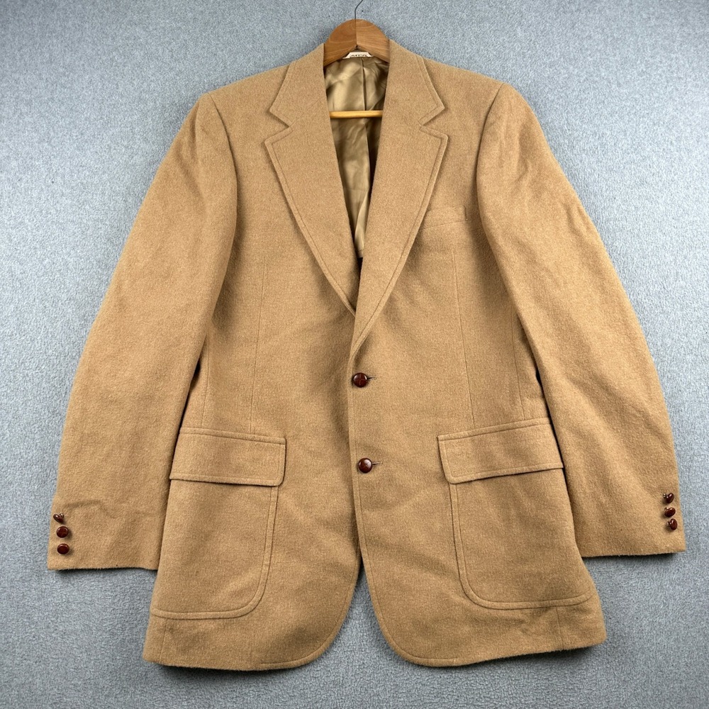 Vintage 70s 80s Frederick & Nelson Sport Coat Mens 42 100% Camel Hair Tan Blazer